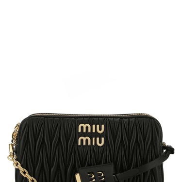 Miu Miu Women Black Nappa Leather Mini Crossbody Bag