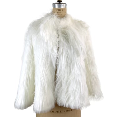 1980s vintage faux fur white capelet - one size fits most - NWT 