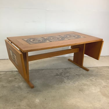 Vintage Modern Teak and Tile Dining Table by Gangso 
