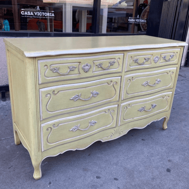 Dainty Digs | Yellow French-style Dresser by Drexel Furniture