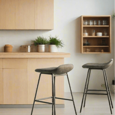 Dafney Counter Stools (Set of 2) in Distressed Charcoal Grey Vegan Leather FFW258-713
