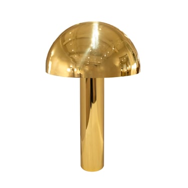 Karl Springer Rare "Mushroom Table Lamp" in Polished Brass 1970s