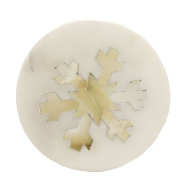 Marble Coasters w Mother of Pearl Snowflake