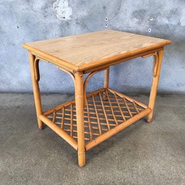 1960's Rattan / Bamboo Side Table
