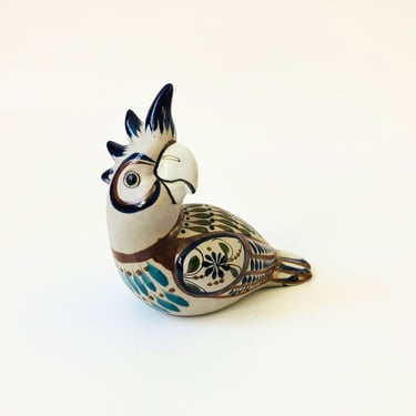 Vintage Tonala Pottery Cockatoo / Mexican Folk Art 