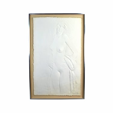 1970’s Frank Gallo “The Dancer” Cast Paper Bas-Relief Nude Sculpture Sgd L/E 