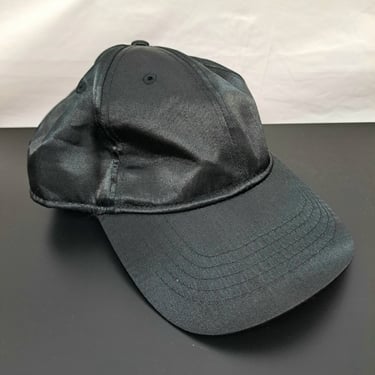 Vintage 90s / Y2K Black Silky Hat 