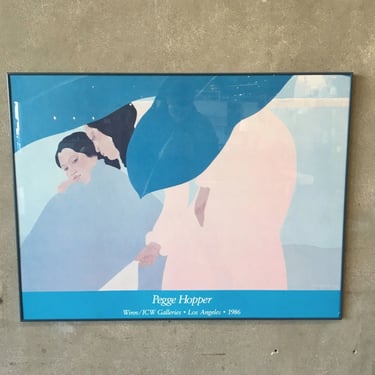 Local Long Beach CA LA Pick Up - Pegge Hopper Art - 1986 Framed Exhibition Lithograph Winn ICW Galleries - Hawaiian Women Tropical Plants 