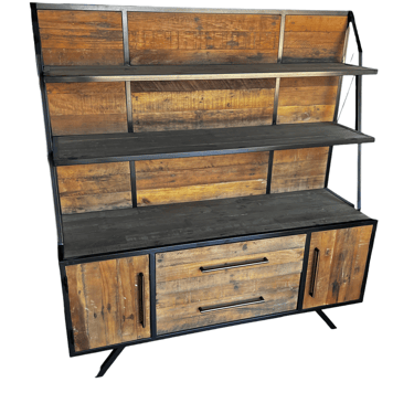 HomeSense Wood and Steel Bookcase/Dry Bar    LS201-10