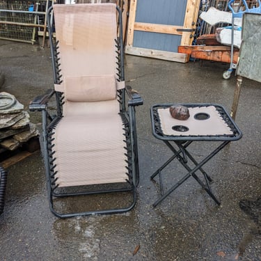 Reclining Lawn Chair and Table Set