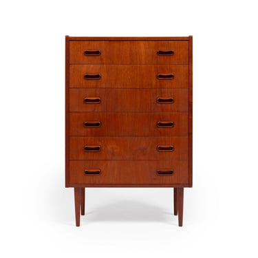 1960s Vintage Danish Mid-Century Teak Six-Drawer Dresser 