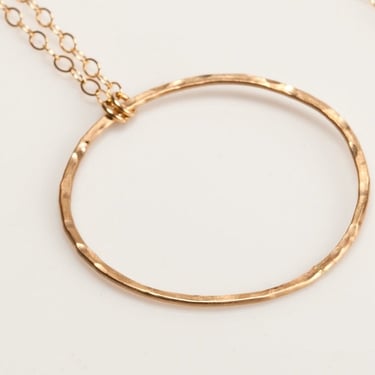 Large Circle Necklace in Gold Fill