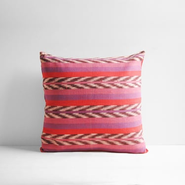 Vintage Pink Striped Pillow Cover 