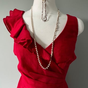 1930s Vintage Gold w/Pearl Necklace & Bracelet Set Jewelry | Signed by Napier 