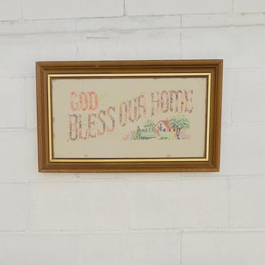 God Bless Our Home Needlepoint Art