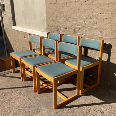 Set of 6 Vintage Oak Chairs