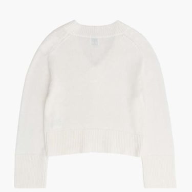 Allude Wool Blend V-Neck Sweater - Cream