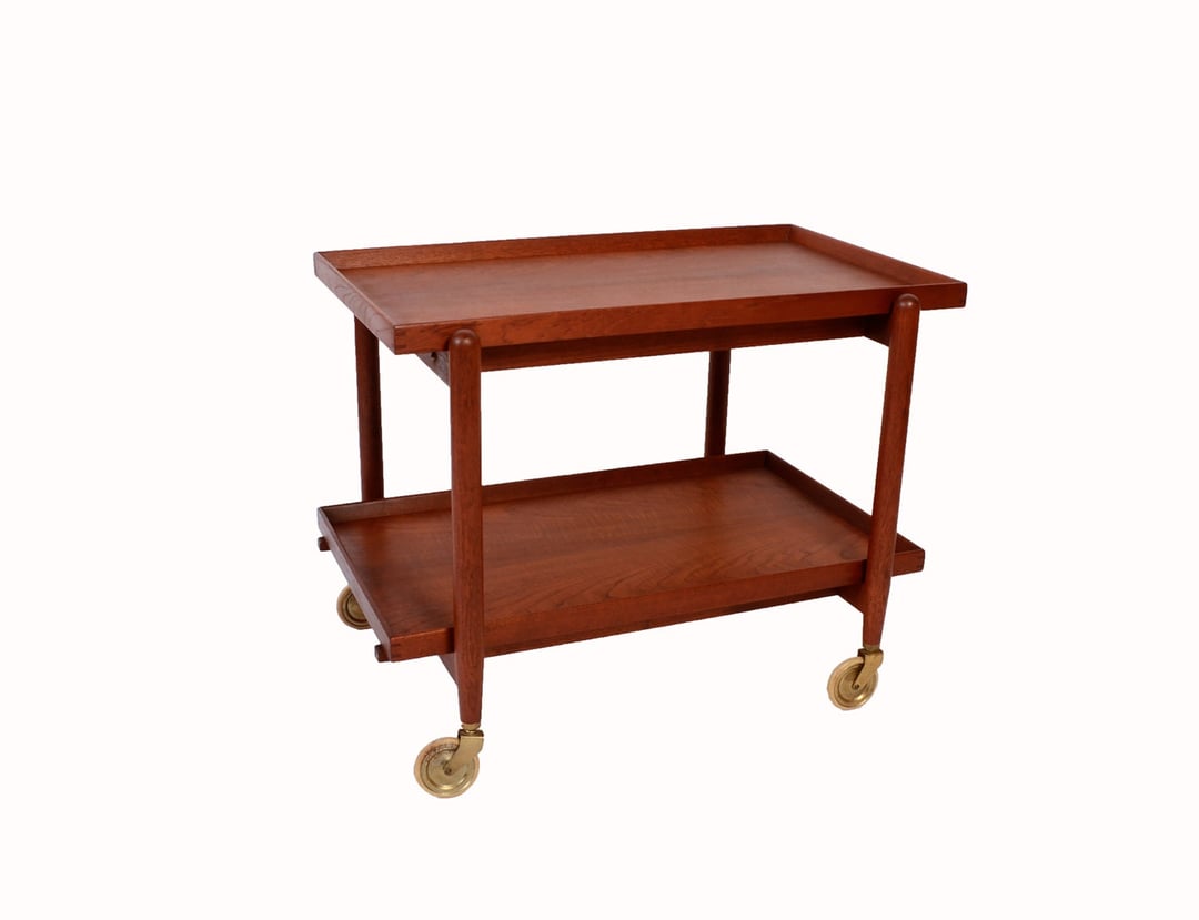 Poul Hundevad Teak Bar Cart Rolling tea cart butlers tray | Hearthside ...