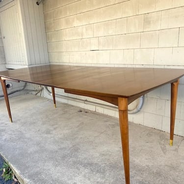 Midcentury Walnut Surfboard Dining Table with Leaves (3)