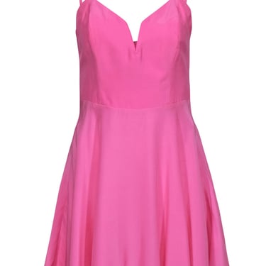 Amanda Uprichard - Bright Pink Plunge A-Line Dress Sz M