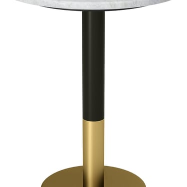 Evans Modern 16 inch Wide Metal Marble Side Table in White FFW258-655