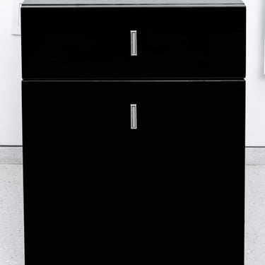 Modern Minimalist Black Lacquer Filing Cabinet