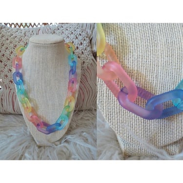 Pastel Rainbow Choker Necklace Kawaii Jewelry 