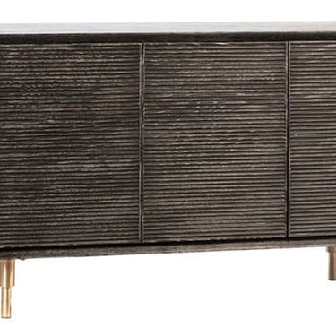 Beautiful solid Oak w/Front Design Black Sideboard with brass legs from Terra Nova Designs Los Angeles 