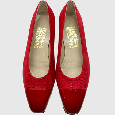 FERRAGAMO RED LOAFERS | Women's Slip On Loafers | Italian Leather Shoes | Designer Shoes | Made in Italy, Florence | Women's size 6.5 