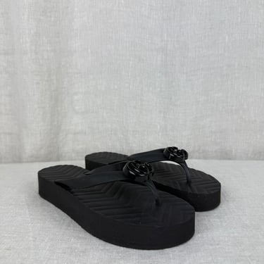 Gucci New Black Flip Flops Size 7.5-8