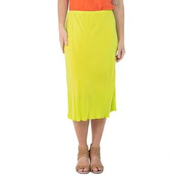 Morphew Collection Neon Green Cold Rayon Bias Skirt Master Medium 