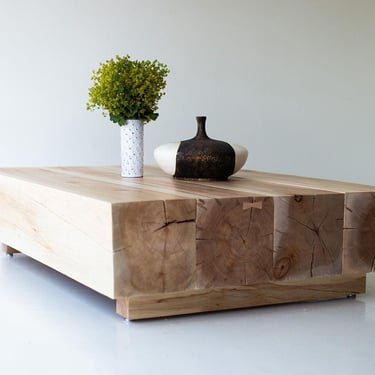 Modern Wood Beam Coffee Table 