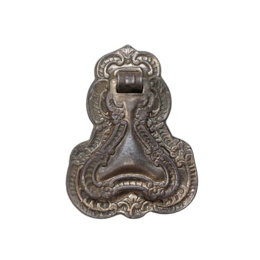 Antique Art Nouveau Brass Plated Cast Iron Drop Pull