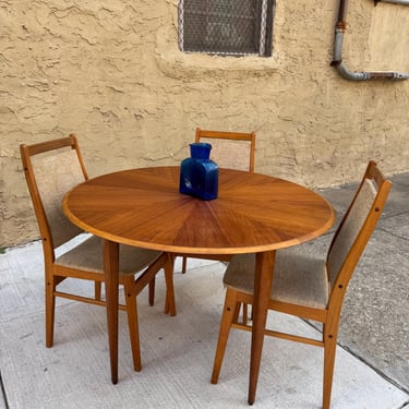 Mid century dining table Swedish teak table Danish modern dining table with leaves 