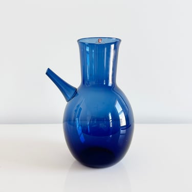 iitalla Blue Glass Carafe by Timo Sarpaneva Finnish Design Finland Vintage 1950s 