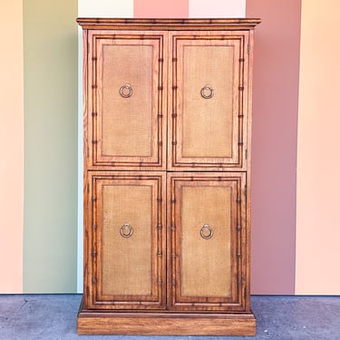 Handsome Faux Bamboo Armoire