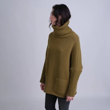 Bibico By Snow - Adela Batwing Turtleneck Jumper - Moss Green