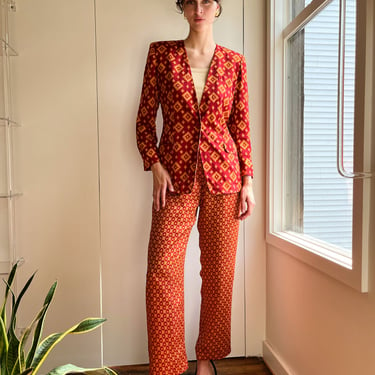 90s Anne Klein Silk Suit | S