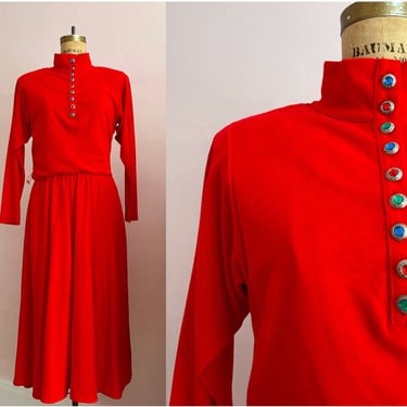 1980's Size 4/6 Very Red Holiday Dress 