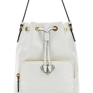 Prada Women White Naplak Duet Bucket Bag