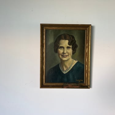 1940's Orville T. Culp Oil Female Portrait Painting 