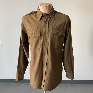 1940s Vintage Military Shirt / Vintage Uniform Shirt / US Army Officers Regulation Shirt / Valiant Military Uniform Shirt 