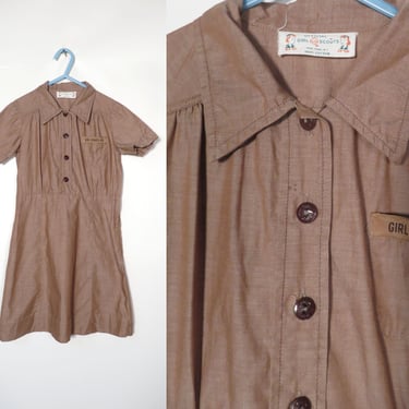 Vintage 50s/60s Kid Size Girl Scout Uniform Dress 