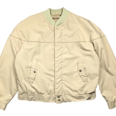 Vintage 60s/70s Montgomery Ward Khaki Multi Pocket Full Zip Bomber/Work Jacket Size Large 