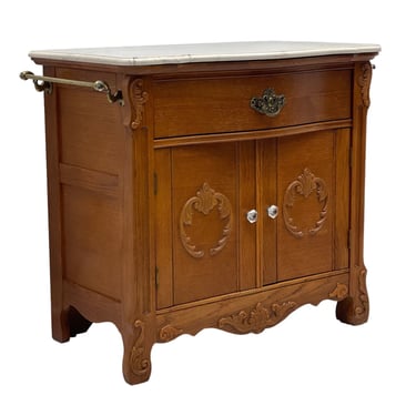 Free Shipping Within Continental US - Vintage French Style Cabinet with Stone Top 