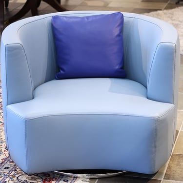 Roche Bobois Leather Swivel Chair