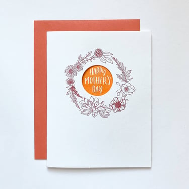Happy Mothers Day Wreath Card