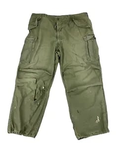 Vintage 60's 70s US Military Utility Combat Pants XXL Super Distressed Army USMC