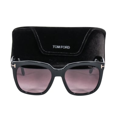 Tom Ford - Black Large Sunglasses w/ Brown Ombre Lenses