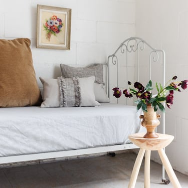 antique french cast iron daybed with casters